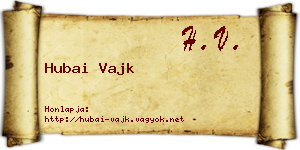 Hubai Vajk névjegykártya